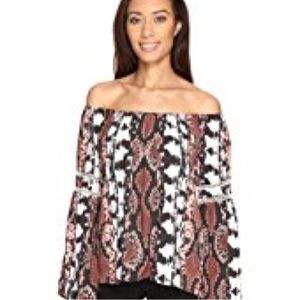 NEW Tart Animal Print Off The Shoulder Blouse SZ M